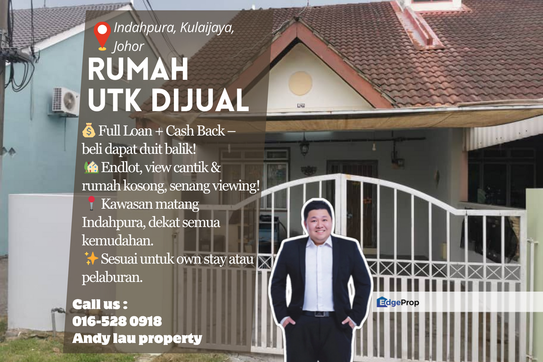 Indahpura (Kulai Jaya) / 2-Storey Endlot / RM388K – Full Loan + Cash Back Unit, Johor, Kulai