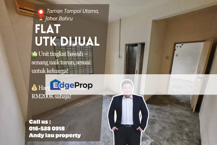 Taman Tampoi Utama / Tampoi / Johor Bahru / Johor /  Flat / RM200K – Original Unit + Level 1, Johor, Tampoi