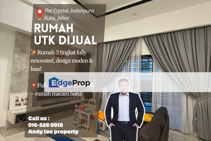 The Crystal @ Indahpura, Kulai / 3 Storey Terrace / RM890K – Fully Renovated RM400K + Prime Location, Johor, Kulai