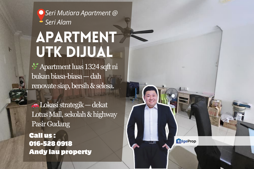 Seri Alam / Seri Mutiara Apartment / Bandar Baru Seri Alam / Masai / Johor Bahru / RM398K – Full Loan + Cash Out + Ground Floor Renovated Unit!, Johor, Masai