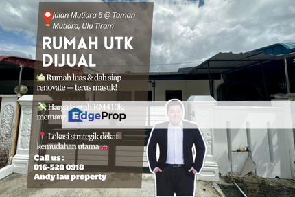 Taman Mutiara / Ulu Tiram / Johor / Single Storey Terrace / RM408K – Renovated + Spacious Layout + Great Value!, Johor, Ulu Tiram