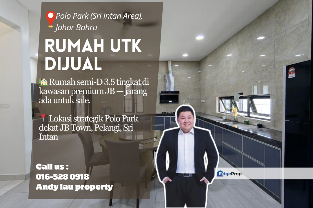 Polo Park JB / 3.5 Storey Semi-D / 7R6B / Garden-Facing / RM2.8M – Fully Renovated! , Johor, Johor Bahru