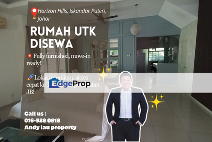 Horizon Hills / Double Storey Semi-D / RM4,500 – Fully Furnished & Low Density Area, Johor, 