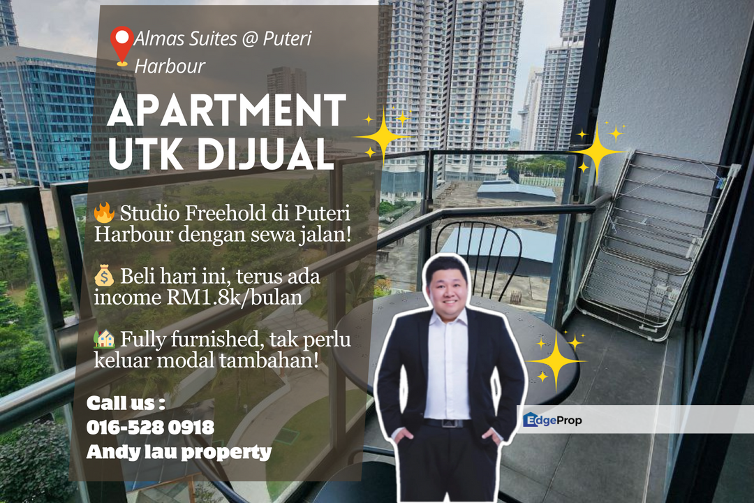 Almas Suites Puteri Harbour / Studio / RM370K / Fully Furnished + Tenanted, Johor, 