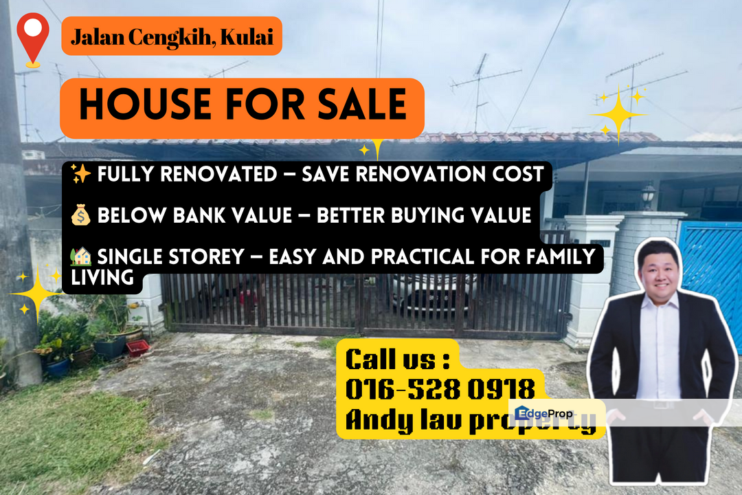 Kulai / Single Storey Terrace House / RM360K / Fully Renovated Below Bank Value, Johor, Kulai