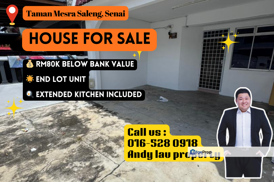 Taman Mesra Saleng / Double Storey Terrace / RM360K / RM80K Below Bank Value, Johor, Senai