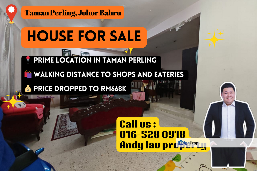 PRICE DROP / Taman Perling / Double Storey Terrace / RM668K , Johor, Johor Bahru