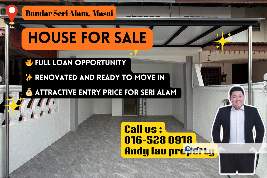 Bandar Seri Alam / Double Storey Medium Low Cost / RM375K / Full Loan Opportunity , Johor, Masai