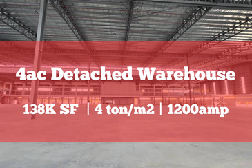 4 Acres Detached Warehouse @ Bandar Bukit Raja | 138K SF |  40 KN/m2 Floor |  14 Dock Doors | Eave Height 40 ft 
