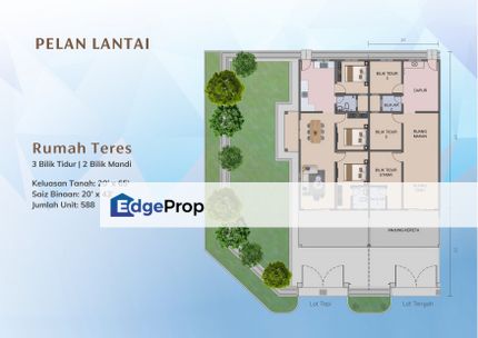 Lagenda Teluk Intan Terrace House 20x65 for Sale, Perak, Hilir Perak