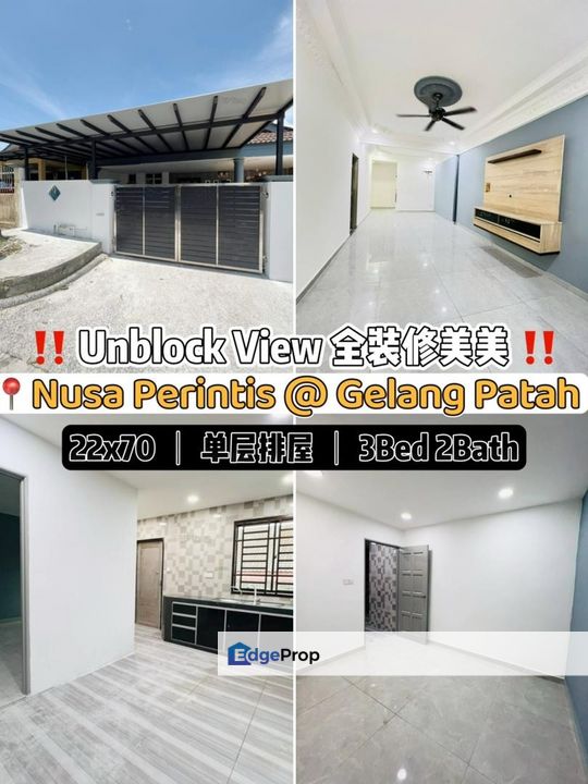 Gelang Patah Nusa Perintis New Renovated Unblock View Single Storey , Johor, Gelang Patah
