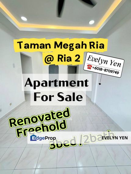 Taman Megah Ria, Apartment, Freehold, Renovated, Johor, Masai