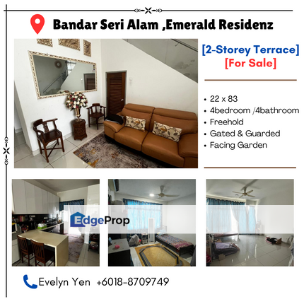 Bandar Seri Alam, 2-Storey Terrace House, Facing Garden, Gated& Guarded, Freehold., Johor, Masai