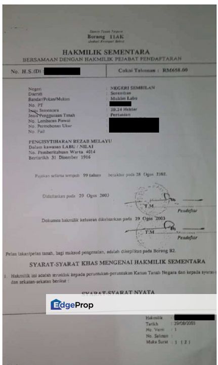 SEREMBAN, NEGERI SEMBILAN - TANAH 45 EKAR, MUKIM LABU, , Negeri Sembilan, Seremban