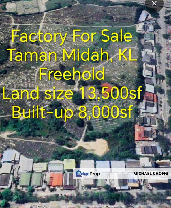Kuala Lumpur Taman Midah factory for sale, Kuala Lumpur, Cheras