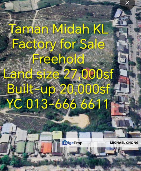 Kuala Lumpur Taman Midah factory for sale, Kuala Lumpur, Cheras