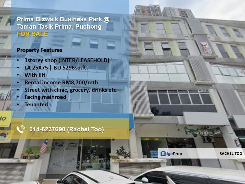 Prima Bizwalk Business Park @ Taman Tasik Prima Puchong 3str shop for sale, Selangor, Puchong