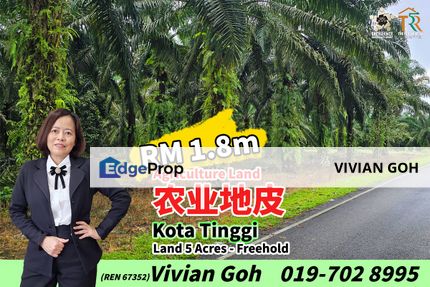 Kota Tinggi 5 Acres Agriculture Land For Sale, Johor, Ulu Tiram