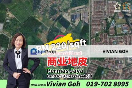 Permas Jaya 6.5 Acres Commercial Land For Sale, Johor, Johor Bahru