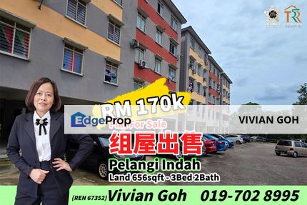 Pelangi Indah 3 Bedroom Flat For Sale, Johor, Ulu Tiram