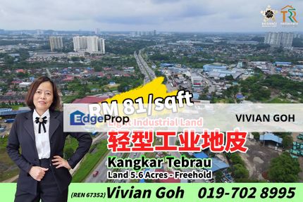 Kangkar Tebrau 5.6 Acres Light Industrial Land For Sale, Johor, Johor Bahru