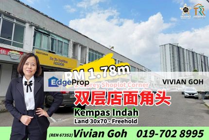 Kempas Indah Double Storey Shoplot Corner Lot For Sale, Johor, Johor Bahru