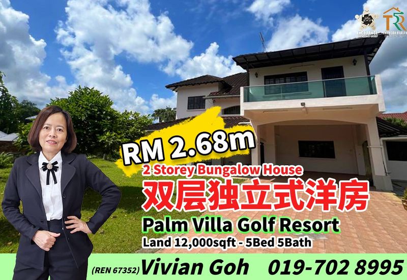 Palm Villa Golf Resort Double Storey Bungalow House For Sale