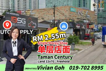 Taman Century Single Storey Shop For Sale