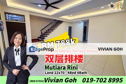 Mutiara Rini Double Storey Terrace House For Sale, Johor, Skudai