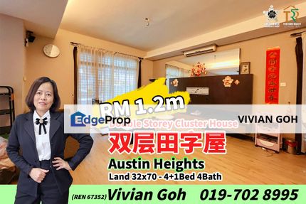Austin Heights Double Storey Cluster House For Sale, Johor, Johor Bahru