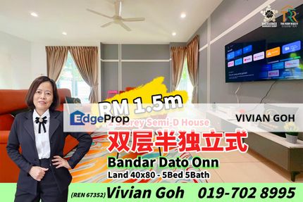 Bandar Dato Onn Double Storey Semi-D House For Sale, Johor, Johor Bahru