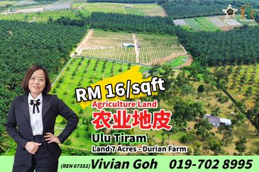 Ban Foo Ulu Tiram 7 Acres Agriculture Land For Sale