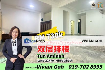 Tun Aminah Double Storey Terrace House For Sale, Johor, Skudai