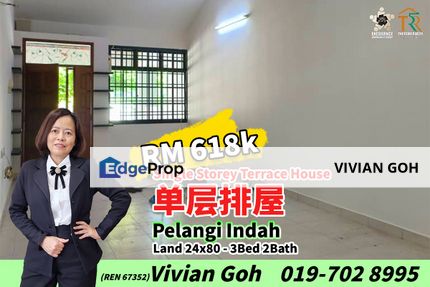 Pelangi Indah Single Storey Terrace House For Sale, Johor, Ulu Tiram
