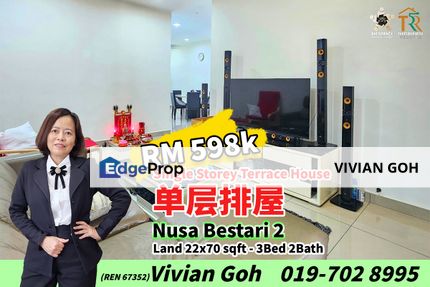 Nusa Bestari 2 Single Storey Terrace House For Sale, Johor, Skudai