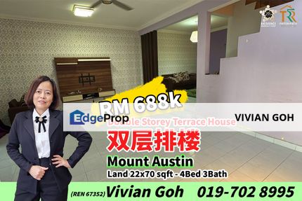 Mount Austin Double Storey Terrace House For Sale, Johor, Johor Bahru
