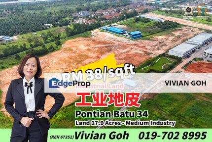 Pontian Batu 34 Industrial Land For Sale, Johor, Pontian
