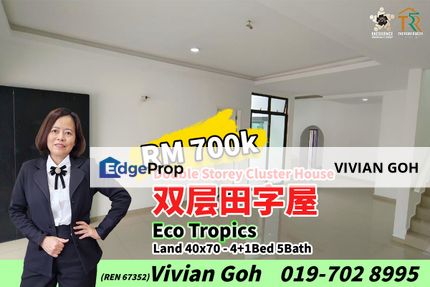 Eco Tropics Double Storey Cluster House For Sale, Johor, Masai
