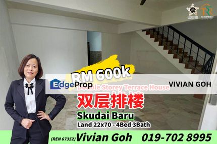 Skudai Baru Double Storey Terrace House For Sale, Johor, Skudai