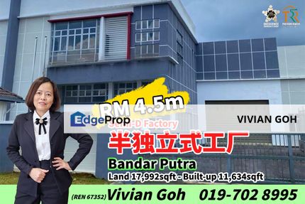 Bandar Putra Senai Semi-D Factory For Sale, Johor, Senai