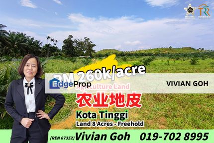 Kota Tinggi 8 Acres Agriculture Land For Rent, Johor, Ulu Tiram