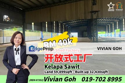 Kelapa Sawit Open Shed Factory For Rent, Johor, Kulai