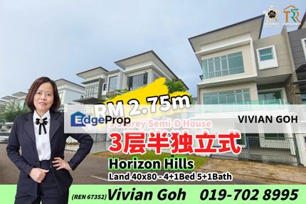 Horizon Hills 3 Storey Semi-D House For Sale, Johor, Nusajaya