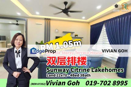 Sunway Citrine Lakehomes Double Storey Terrace House For Sale, Johor, 