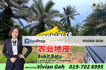 Bukit Batu 8 Acres Agriculture Land For Sale, Johor, Kulai