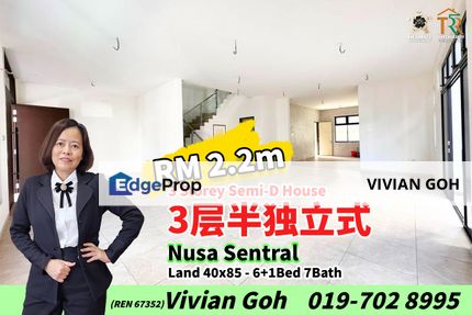Nusa Sentral 3 Storey Semi-D House For Sale, Johor, 