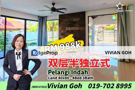 Pelangi Indah Double Storey Semi-D House For Sale, Johor, Ulu Tiram