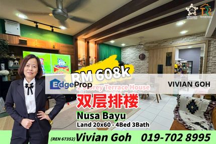 Nusa Bayu Double Storey Terrace House For Sale, Johor, Nusajaya