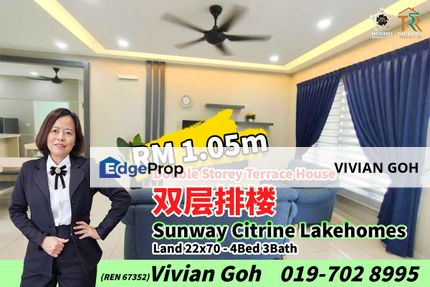 Sunway Citrine Lakehomes Double Storey Terrace House For Sale, Johor, 