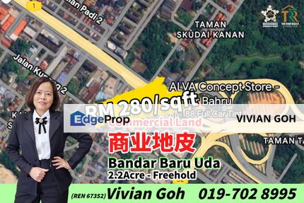 Bandar Baru Uda Commercial Land For Sale, Johor, Tampoi